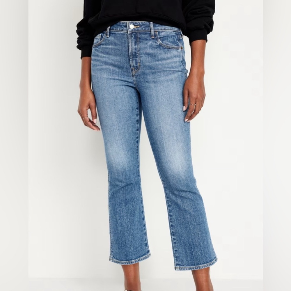 High Rise Cropped Flare Jeans